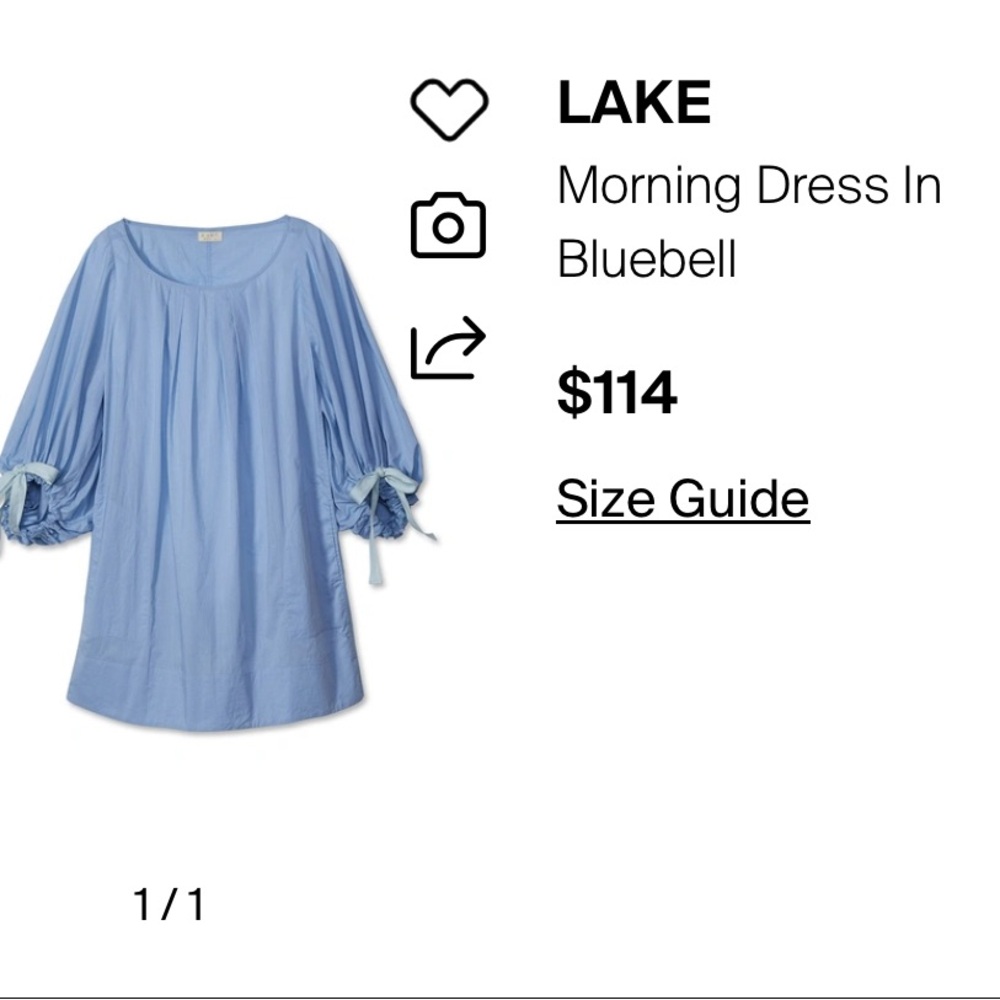 Lake pajama morning dress in bluebell.   Medium.   EUC - Picture 2 of 7